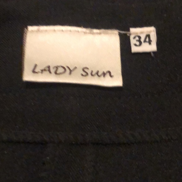 Lady Sun, Straight Leg Black Pants - Picture 3 of 3